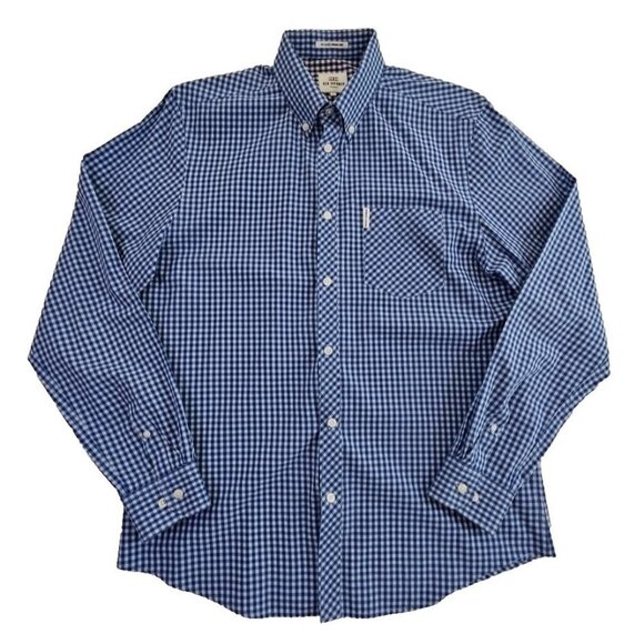 Ben Sherman Blue Classic Gingham Check Button Down Shirt Men's Large MSRP $85 LN - Picture 1 of 15